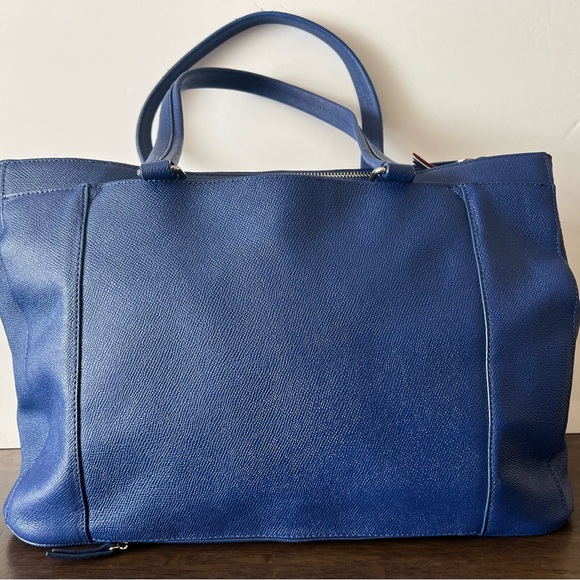 Cole Haan American Airlines Blue Leather Travel Bag - Picture 2 of 12